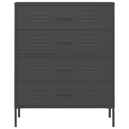 NNEVL Chest of Drawers Anthracite 80x35x101.5 cm Steel-2