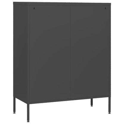 NNEVL Chest of Drawers Anthracite 80x35x101.5 cm Steel-4