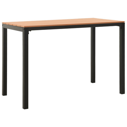 NNEVL 3 Piece Garden Dining Set Steel and WPC Brown and Black-4