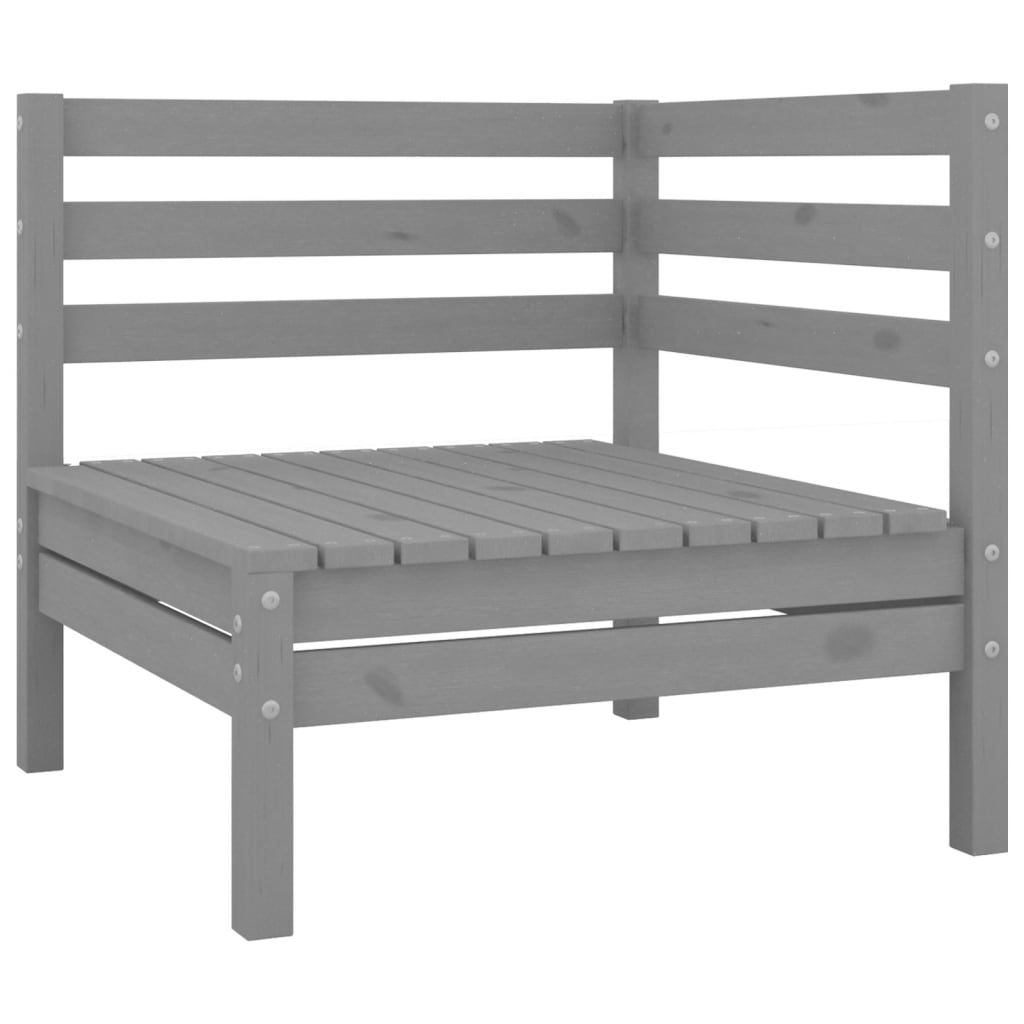 NNEVL 12 Piece Garden Lounge Set Solid Pinewood Grey-3