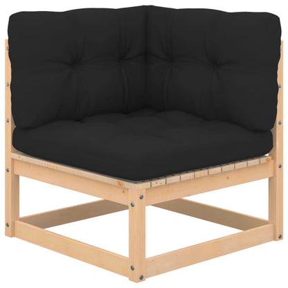 NNEVL Garden Corner Sofas with Cushions 2 pcs Solid Wood Pine-2