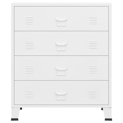 NNEVL Industrial Drawer Cabinet White 78x40x93 cm Metal-2
