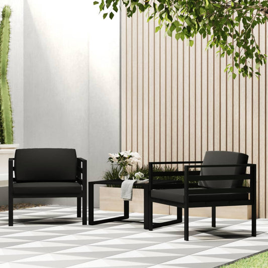 NNEVL Single Sofas 2 pcs with Cushions Aluminium Anthracite-0