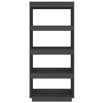 NNEVL Book Cabinet/Room Divider Grey 60x35x135 cm Solid Pinewood-4