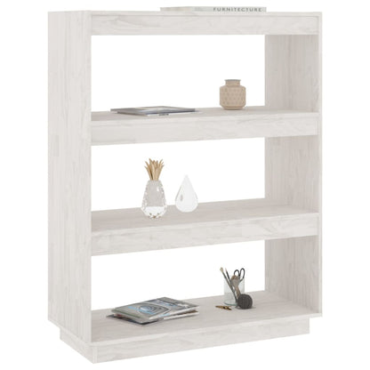 NNEVL Book Cabinet/Room Divider White 80x35x103 cm Solid Pinewood-3