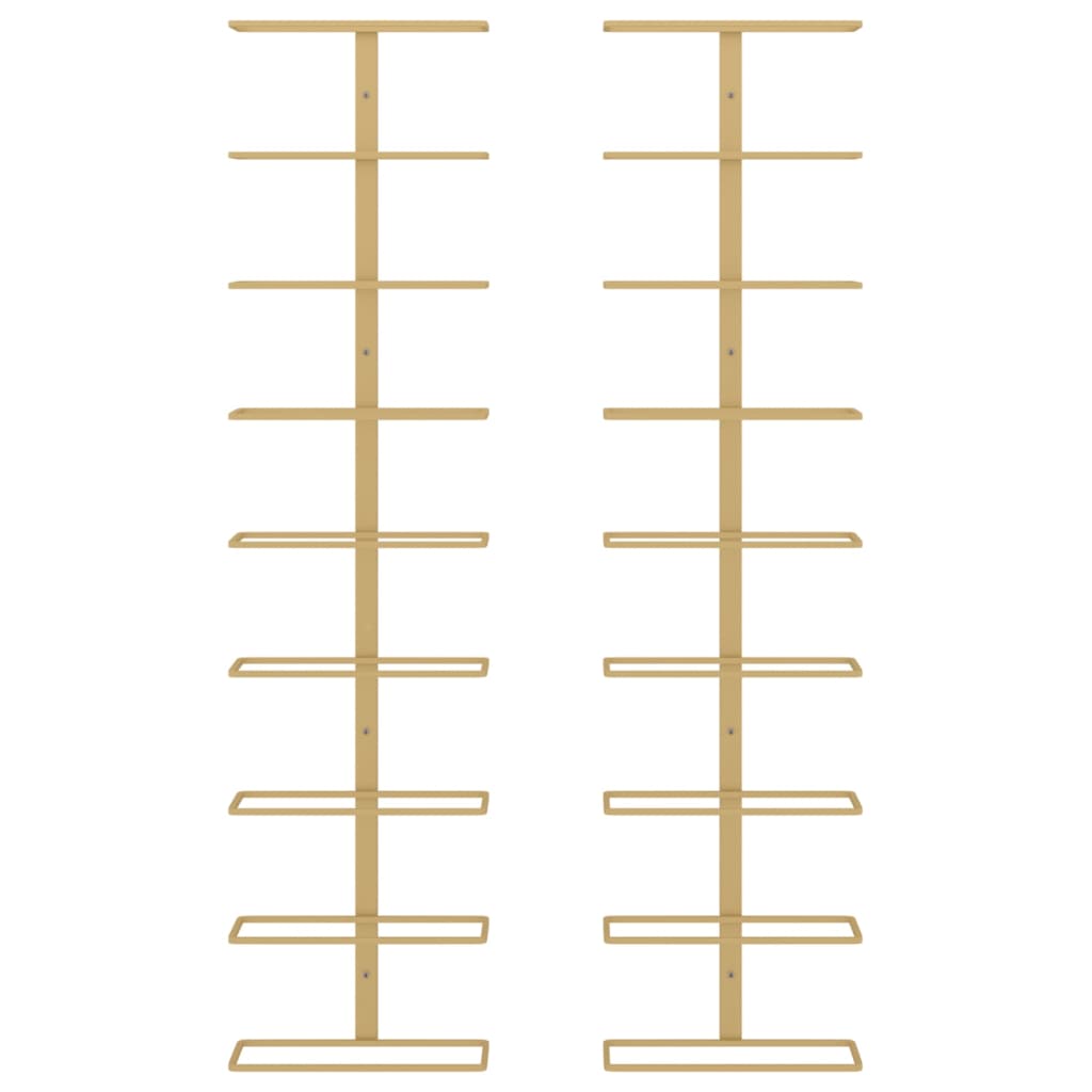 NNEVL Wall-mounted Wine Rack for 9 Bottles 2 pcs Gold Iron-3