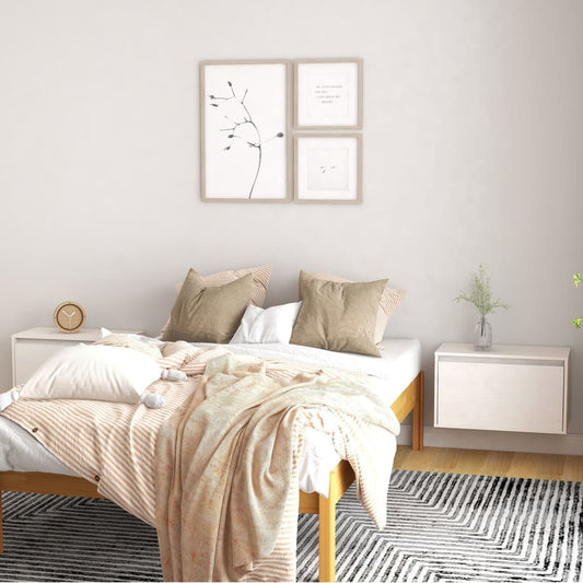 NNEVL Wall Cabinets 2 pcs White 60x30x35 cm Solid Wood Pine-0
