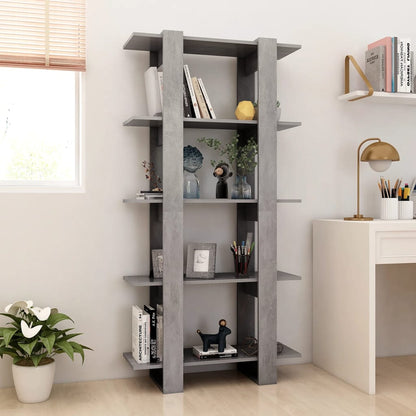 NNEVL Book Cabinet/Room Divider Concrete Grey 80x30x160 cm Engineered Wood-2