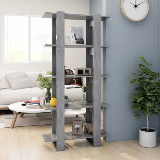 NNEVL Book Cabinet/Room Divider Concrete Grey 80x30x160 cm Engineered Wood-0