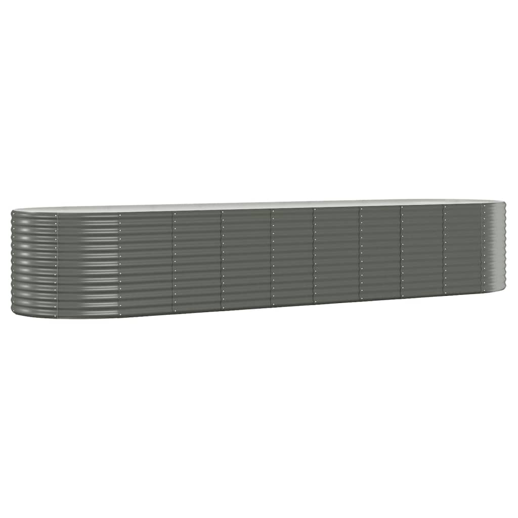 NNEVL Garden Planter Powder-coated Steel 396x100x68 cm Grey-1