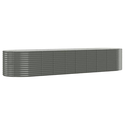 NNEVL Garden Planter Powder-coated Steel 396x100x68 cm Grey-1