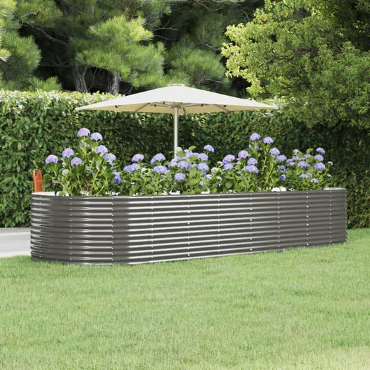 NNEVL Garden Planter Grey 367x140x68 cm Powder-coated Steel-0