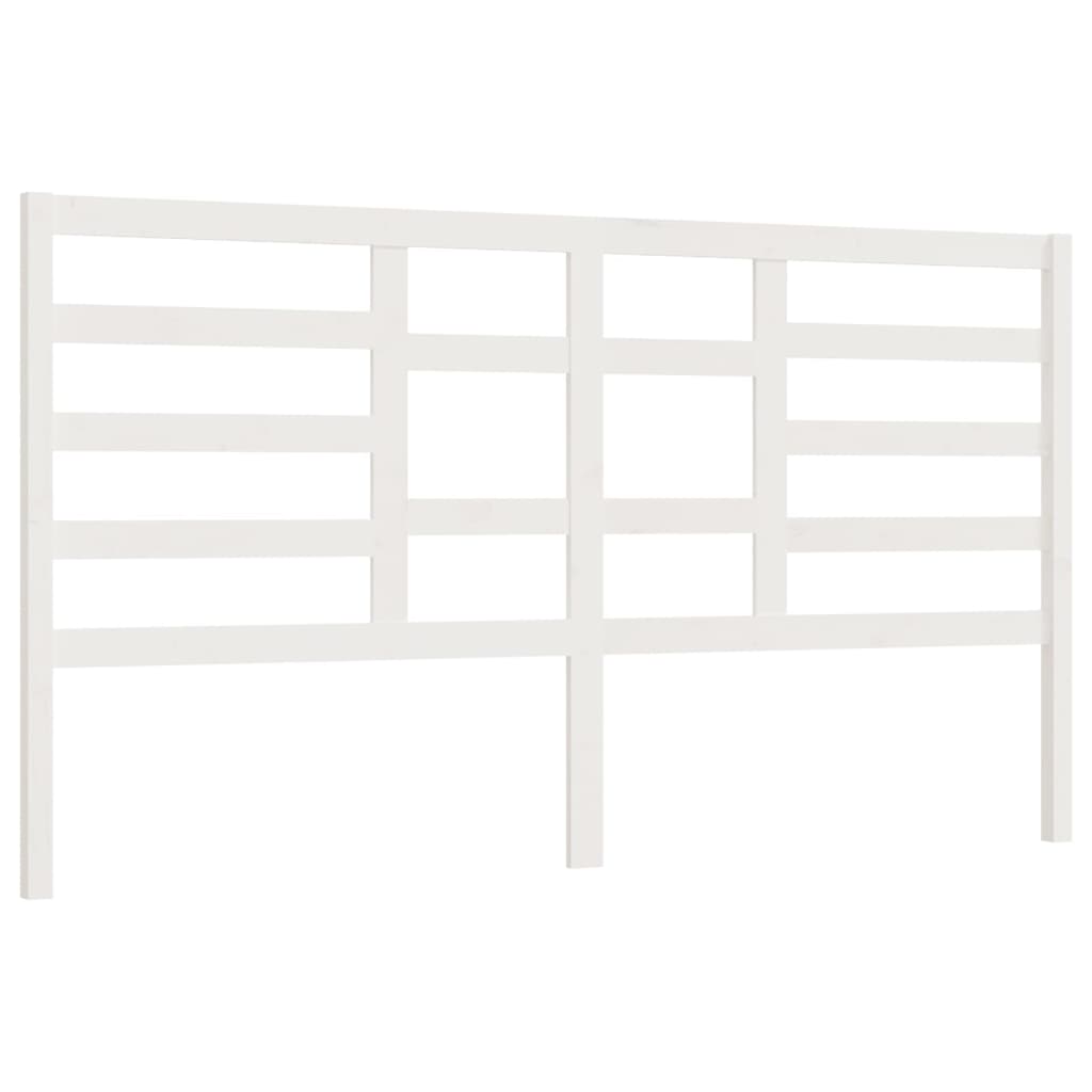 NNEVL Bed Headboard White 186x4x104 cm Solid Wood Pine-1