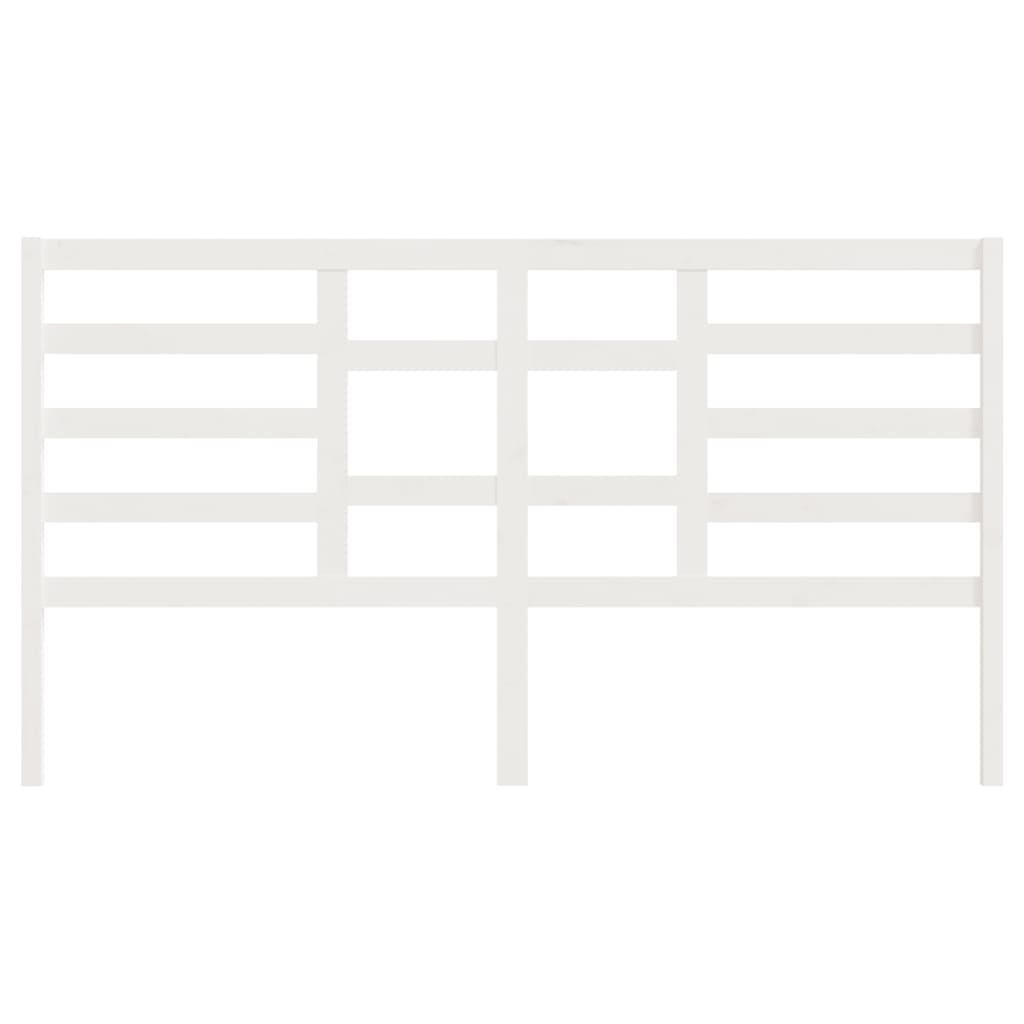 NNEVL Bed Headboard White 186x4x104 cm Solid Wood Pine-3