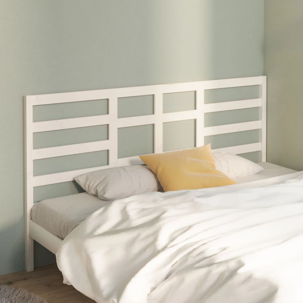 NNEVL Bed Headboard White 186x4x104 cm Solid Wood Pine-0