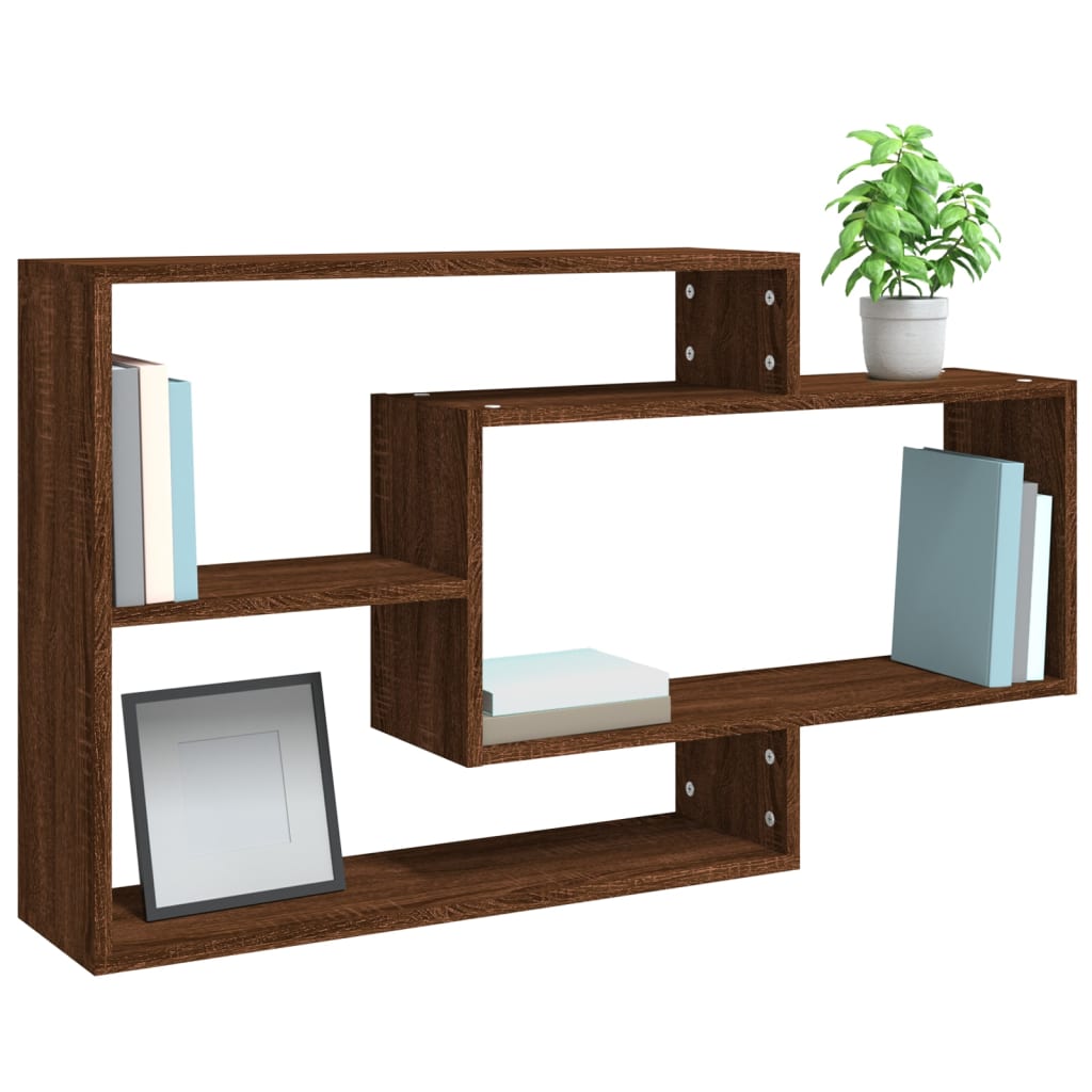 NNEVL Wall Shelf Brown Oak 104x20x58.5 cm Engineered Wood-4