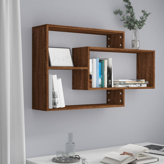 NNEVL Wall Shelf Brown Oak 104x20x58.5 cm Engineered Wood-0