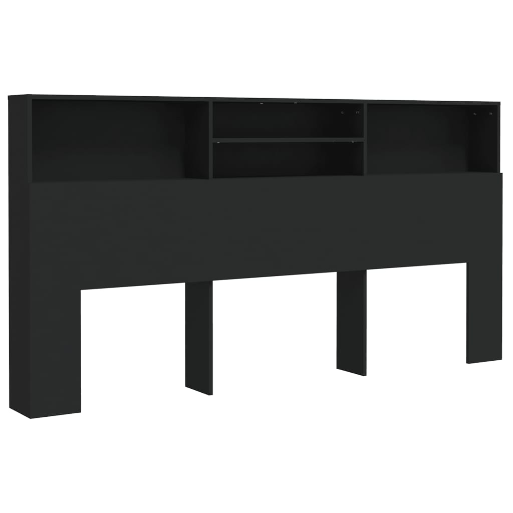 NNEVL Headboard Cabinet Black 200x19x103.5 cm-1