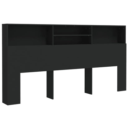 NNEVL Headboard Cabinet Black 200x19x103.5 cm-1
