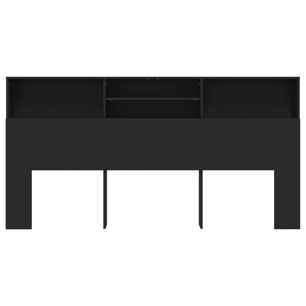 NNEVL Headboard Cabinet Black 200x19x103.5 cm-2