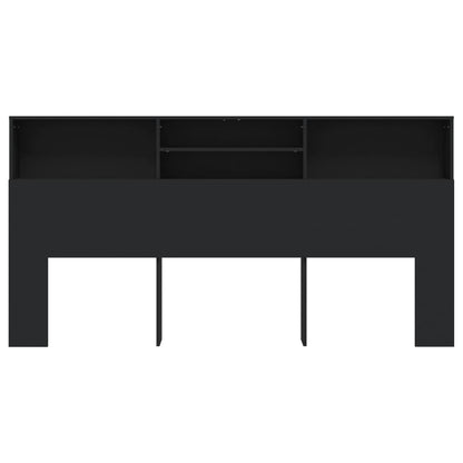 NNEVL Headboard Cabinet Black 200x19x103.5 cm-2