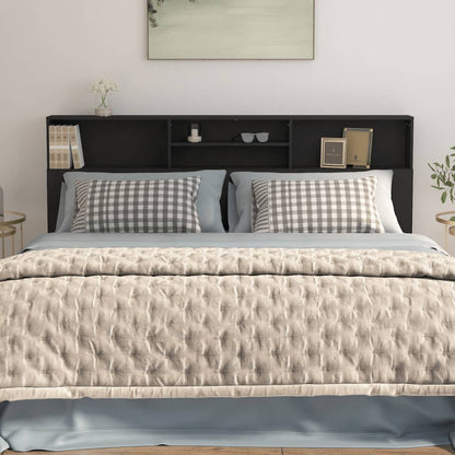 NNEVL Headboard Cabinet Black 200x19x103.5 cm-4