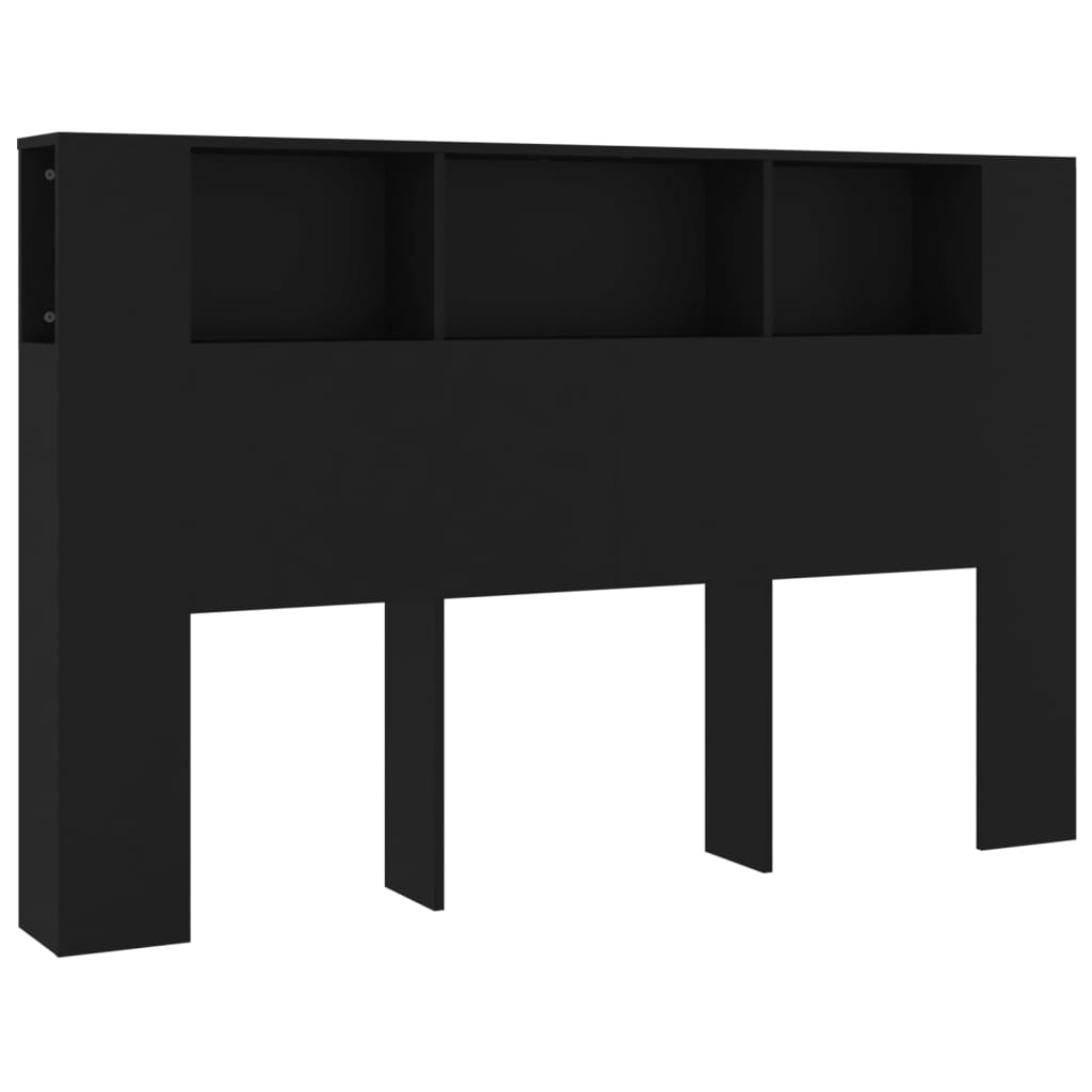 NNEVL Headboard Cabinet Black 160x18.5x104.5 cm-1