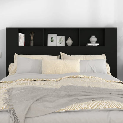 NNEVL Headboard Cabinet Black 160x18.5x104.5 cm-2