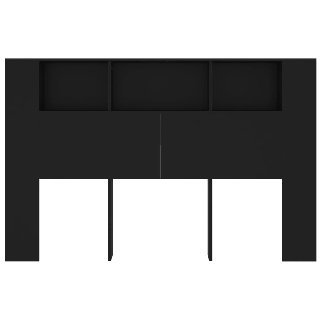 NNEVL Headboard Cabinet Black 160x18.5x104.5 cm-3