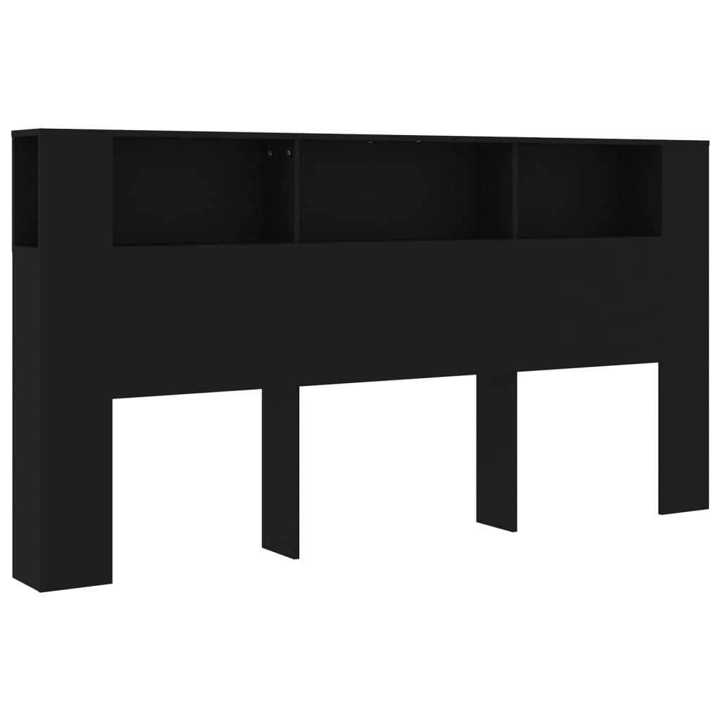 NNEVL Headboard Cabinet Black 200x18.5x104.5 cm-1
