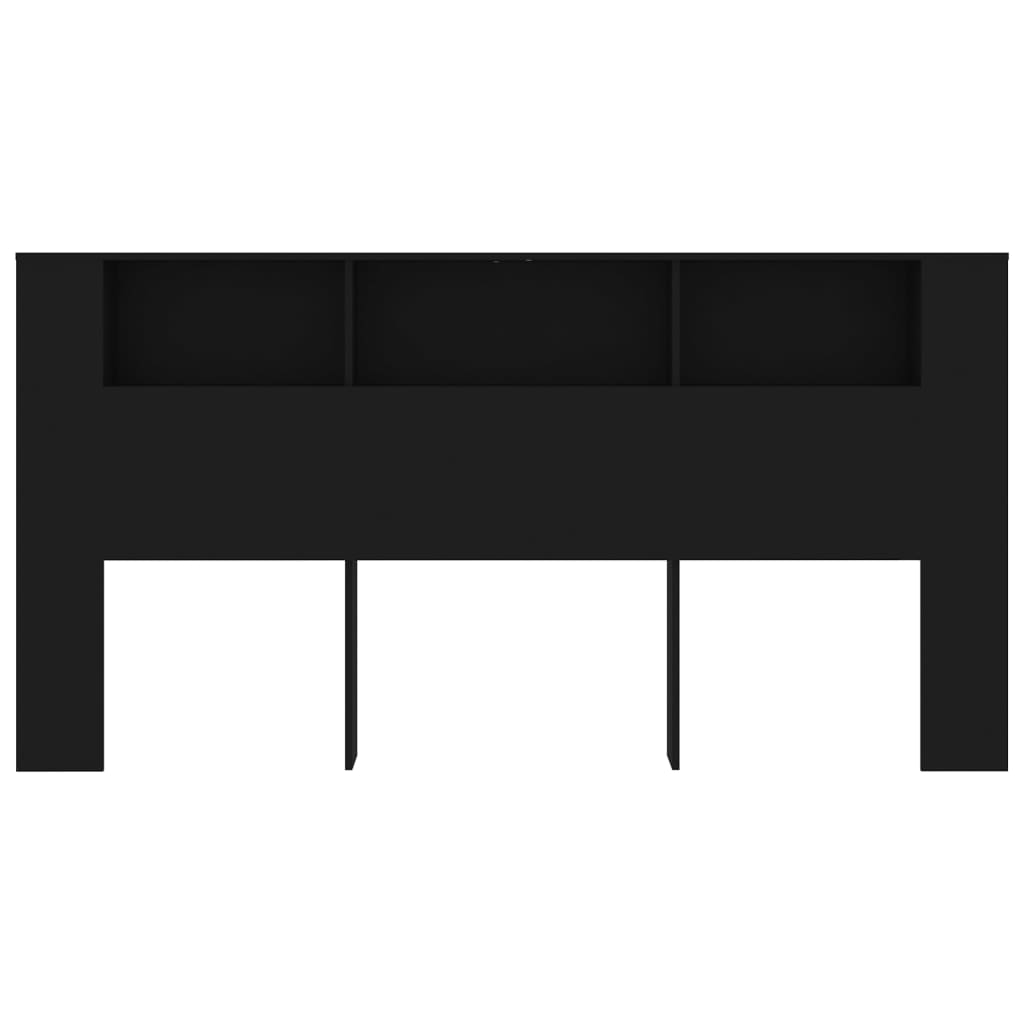 NNEVL Headboard Cabinet Black 200x18.5x104.5 cm-2