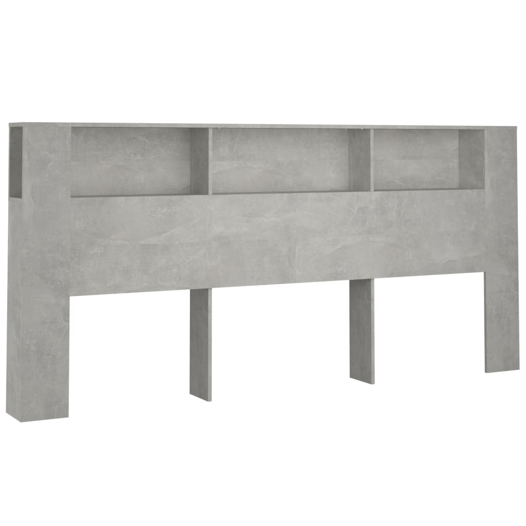 NNEVL Headboard Cabinet Concrete Grey 220x18.5x104.5 cm-1