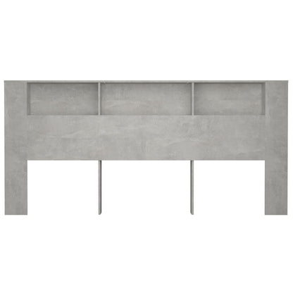 NNEVL Headboard Cabinet Concrete Grey 220x18.5x104.5 cm-3