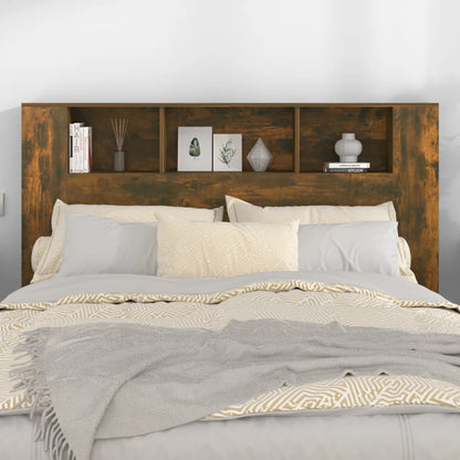 NNEVL Headboard Cabinet Smoked Oak 160x18.5x104.5 cm-2