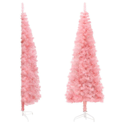 NNEVL Slim Artificial Half Christmas Tree with Stand Pink 180 cm-1