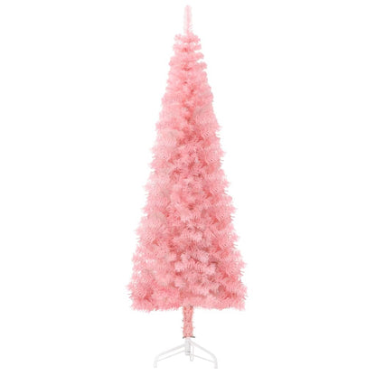 NNEVL Slim Artificial Half Christmas Tree with Stand Pink 180 cm-3