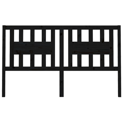 NNEVL Headboard Black 141x4x100 cm Solid Wood Pine-2