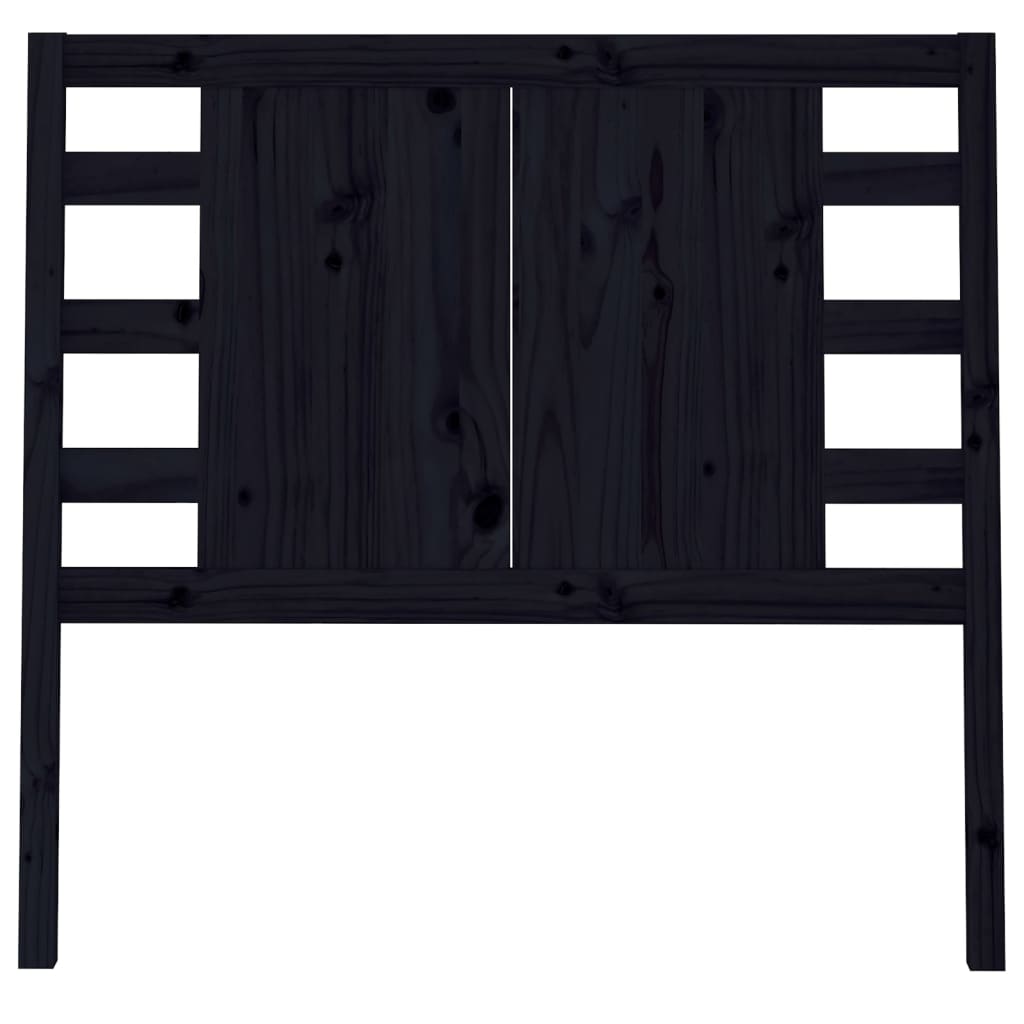 NNEVL Headboard Black 96x4x100 cm Solid Wood Pine-2