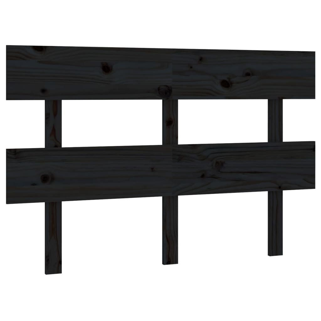 Cabecero de Cama NNEVL – Madera de Pino Maciza Negra 138x3x81 cm