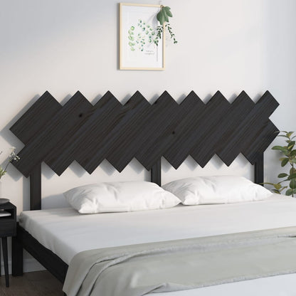 NNEVL Bed Headboard Black 178x3x80.5 cm Solid Wood Pine-2