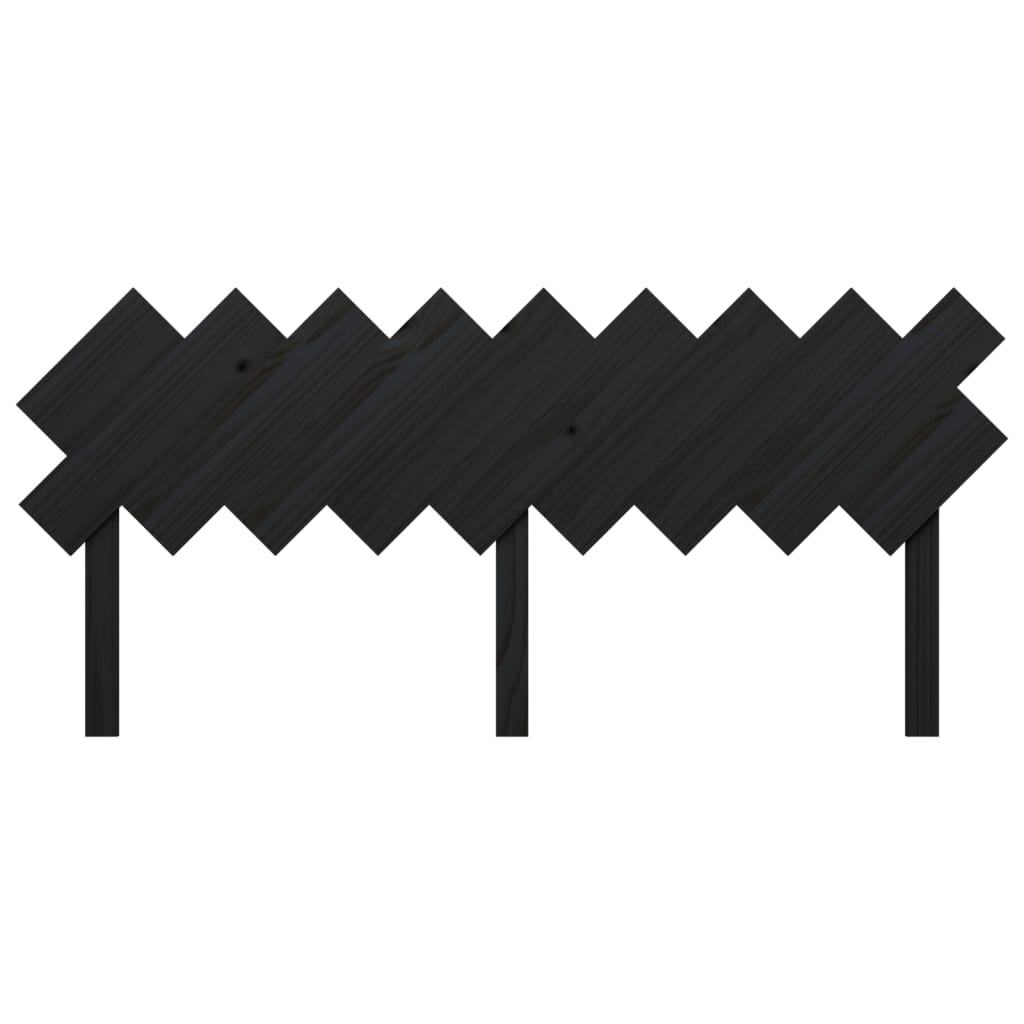 NNEVL Bed Headboard Black 178x3x80.5 cm Solid Wood Pine-3