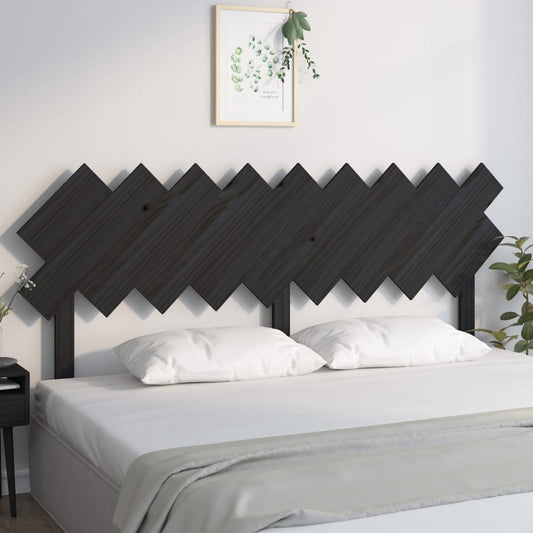 NNEVL Bed Headboard Black 178x3x80.5 cm Solid Wood Pine-0