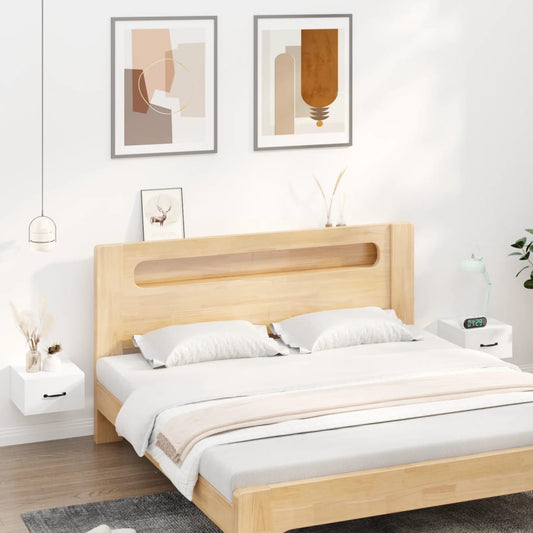 NNEVL Wall-mounted Bedside Cabinets 2 pcs High Gloss White 35x35x20 cm-0