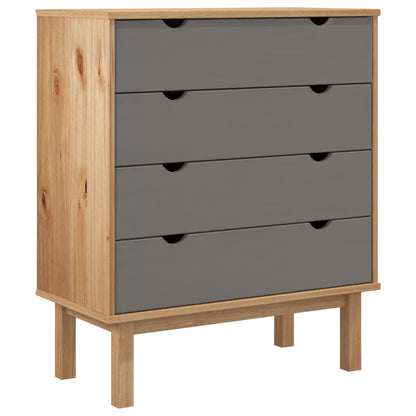 NNEVL Drawer Cabinet OTTA Brown&Grey 76.5x39.5x90cm Solid Wood Pine-1