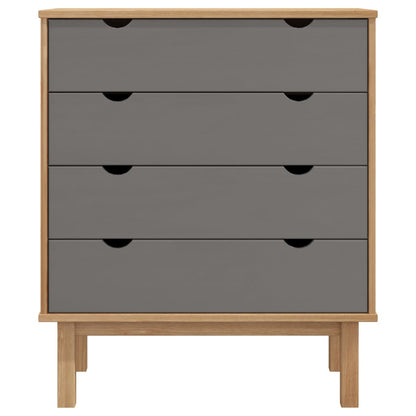 NNEVL Drawer Cabinet OTTA Brown&Grey 76.5x39.5x90cm Solid Wood Pine-2