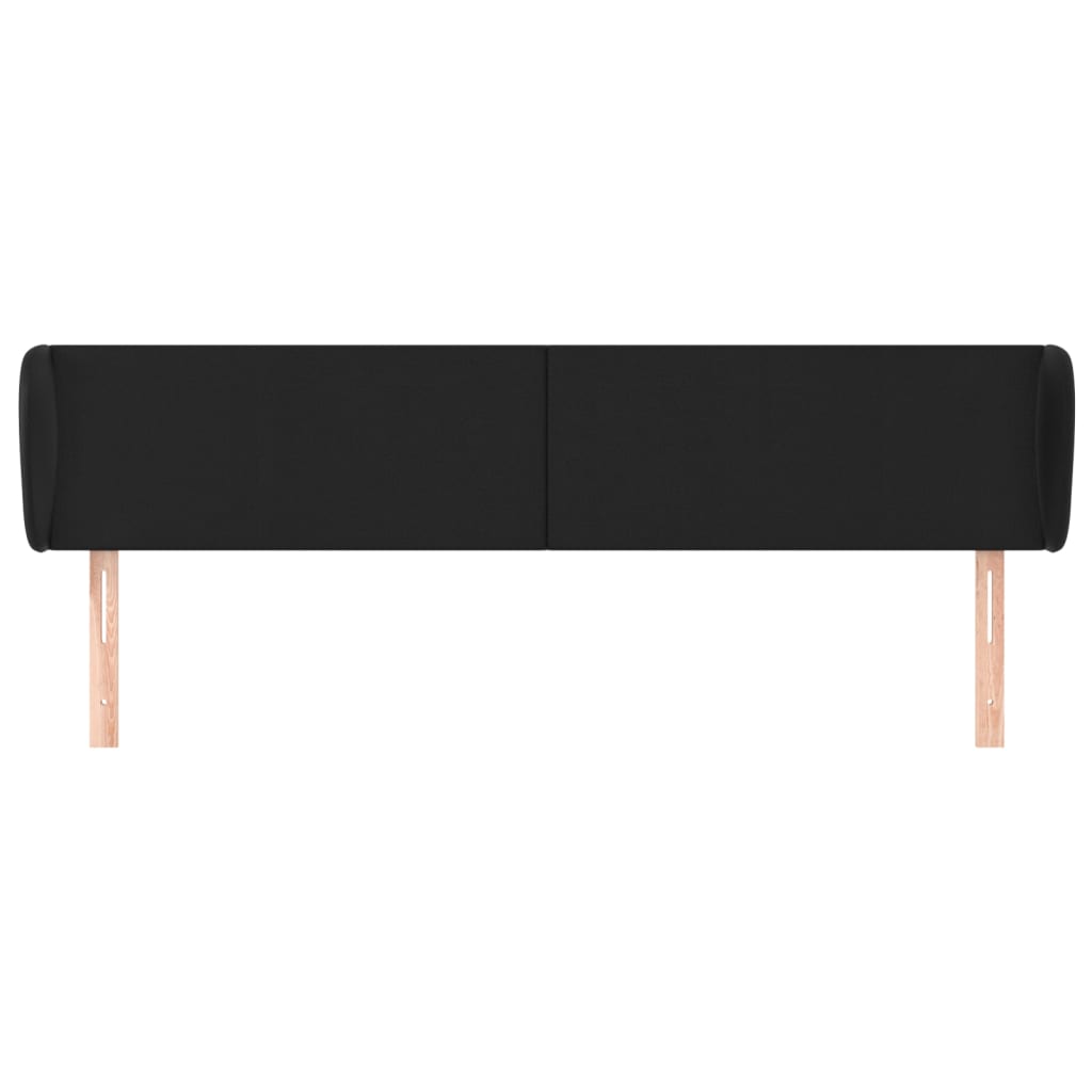 NNEVL Headboard with Ears Black 163x23x78/88 cm Faux Leather-2