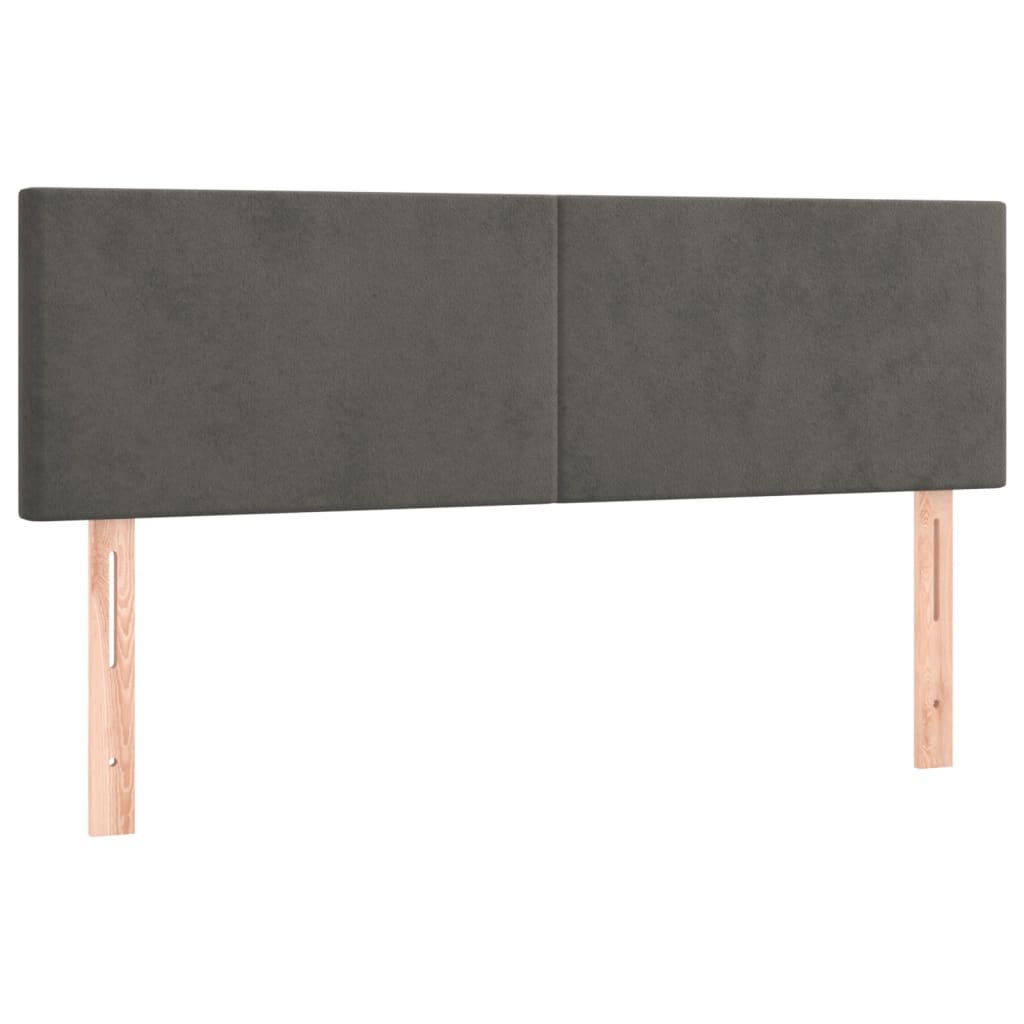NNEVL LED Headboard Dark Grey 144x5x78/88 cm Velvet-3