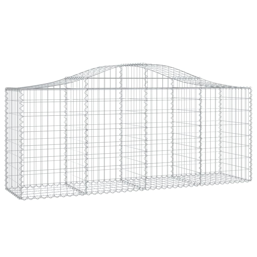 Set de 25 Cestas Gavión Arqueadas de Hierro Galvanizado — 200x50x80/100 cm | Barrera Decorativa y Acústica para Jardín