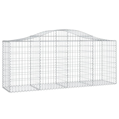 Set de 25 Cestas Gavión Arqueadas de Hierro Galvanizado — 200x50x80/100 cm | Barrera Decorativa y Acústica para Jardín