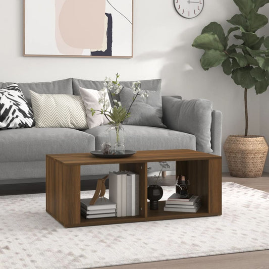 NNEVL Coffee Table Brown Oak 100x50x36 cm Engineered Wood-0